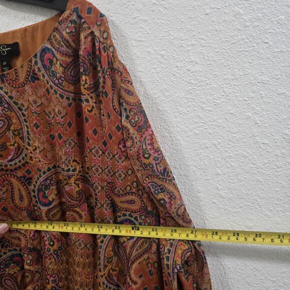 Jessica Simpson Womens Mini Dress Boho Bell Sleeves Crewneck Plus Size 3X - Picture 7 of 12